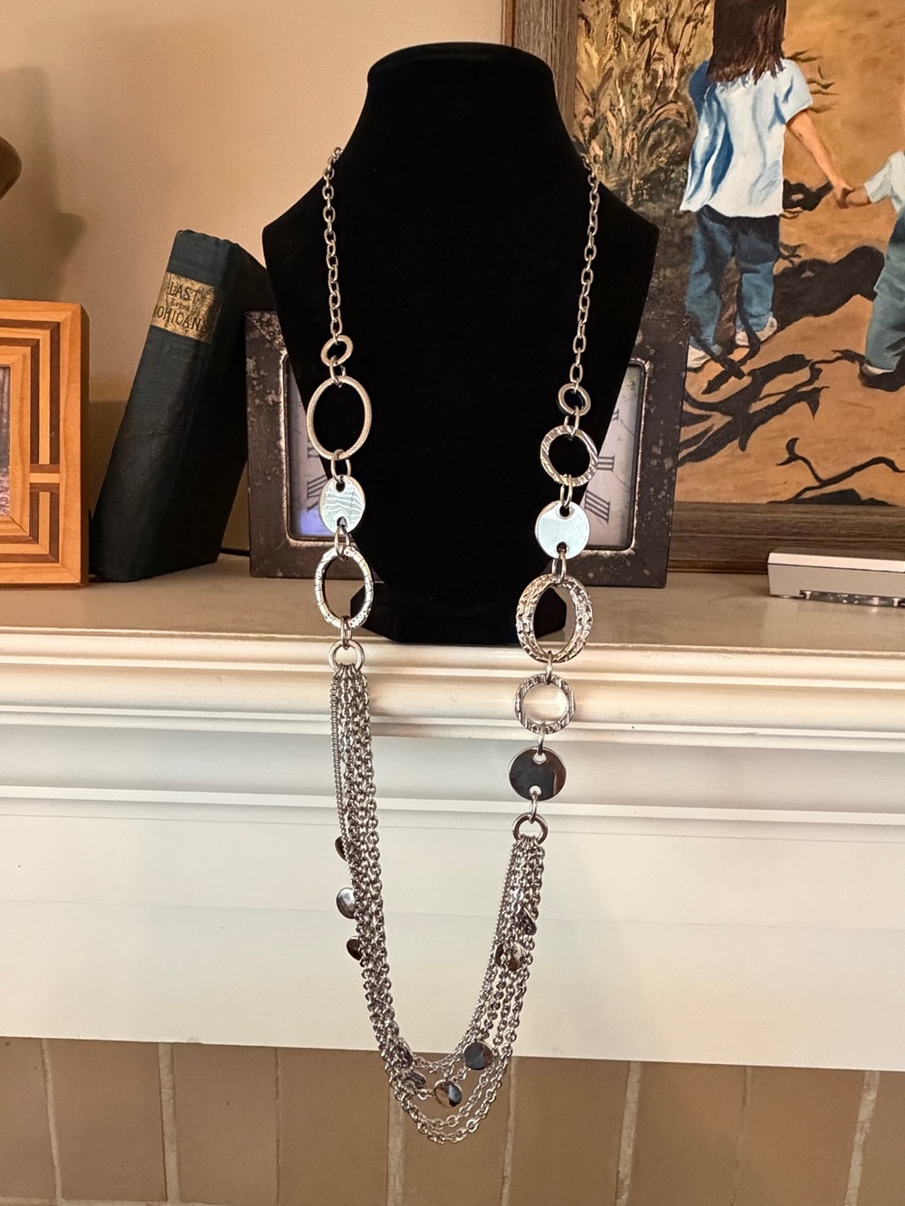 🐼 Lia Sophia Silver Multi-Chain Statement Necklace #0200